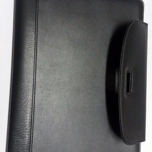 Black Leather Executive Portfolio with Strap